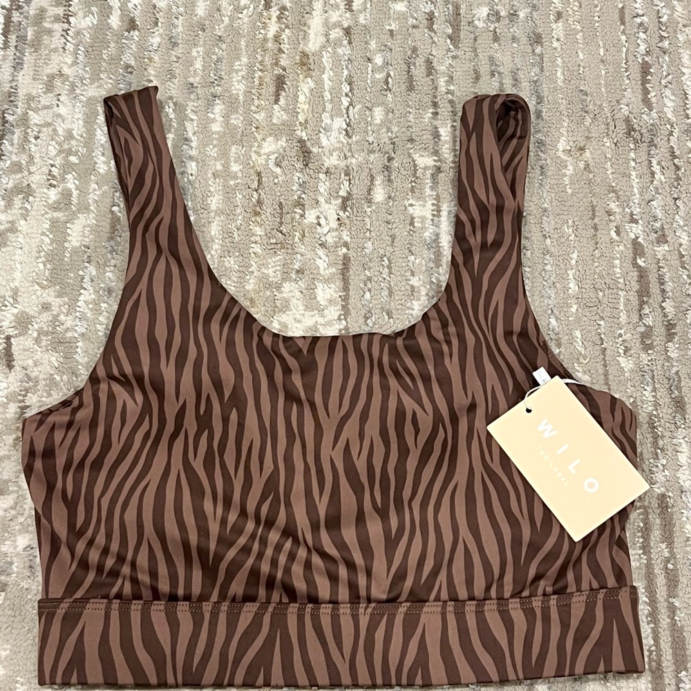 Wilo Brown Zebra Print Sports Bra